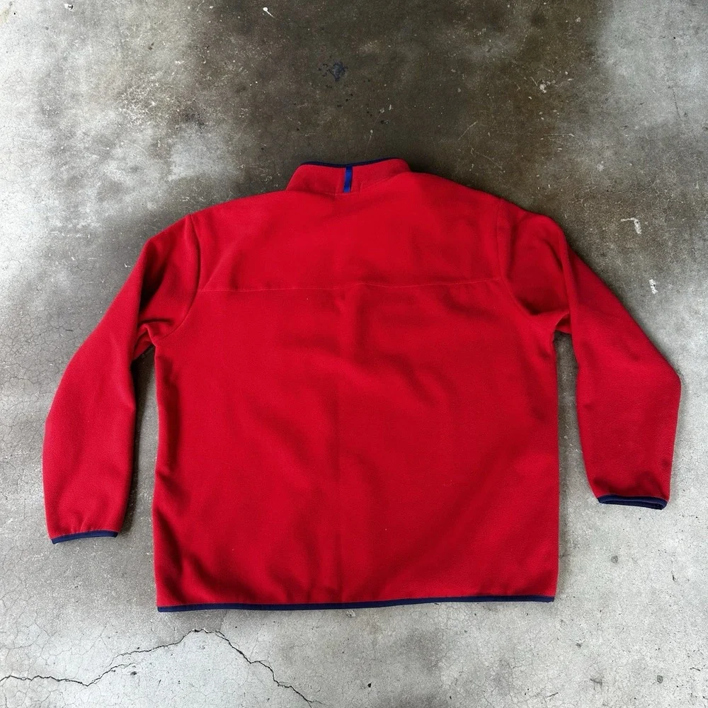 Polo Ralph Lauren Pullover Mens 2XB Red Fleece 1/4 Snap Pocket Preppy Mock Neck